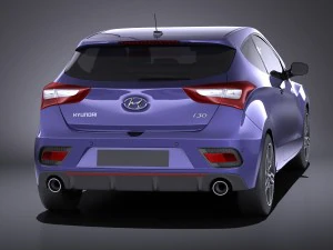 Hyundai i30 Turbo 3-door 2017 vray 3D Model