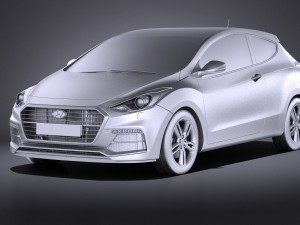 Hyundai i30 Turbo 3-door 2017 vray Modelo 3D