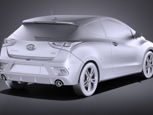 Hyundai i30 Turbo 3-door 2017 vray Modelo 3D