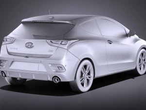 Hyundai i30 Turbo 3-door 2017 vray 3D Model
