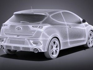 Hyundai i30 Turbo 3-door 2017 vray Modelo 3D