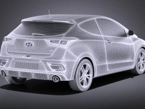 Hyundai i30 Turbo 3-door 2017 vray 3D Model