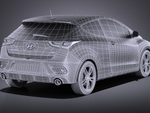Hyundai i30 Turbo 3-door 2017 vray Modelo 3D