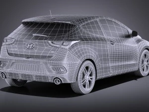 Hyundai i30 Turbo 3-door 2017 vray 3D Model