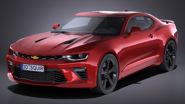 Camaro SS 2017 Lowpoly 3D-Modell .c4d .max .obj .3ds .fbx .stl .blend