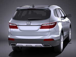 Hyundai Santa Fe 2015 vray 3D 模型