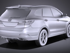 Hyundai Santa Fe 2015 vray 3D 模型