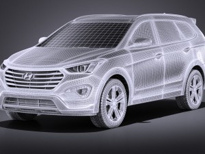 Hyundai Santa Fe 2015 vray 3D 模型
