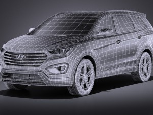 Hyundai Santa Fe 2015 vray 3D 模型