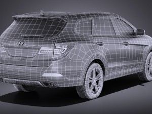 Hyundai Santa Fe 2015 vray 3D 模型