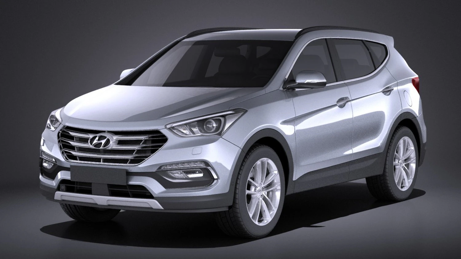 Hyundai Santa Fe 2017 vray 3D Model .c4d .max .obj .3ds .fbx .stl .blend 