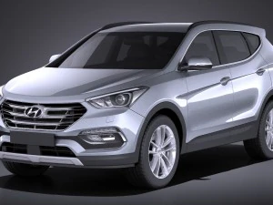 Hyundai Santa Fe 2017 v-ray Modello 3D