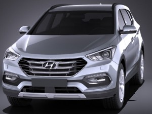 Hyundai Santa Fe 2017 vray Modello 3D