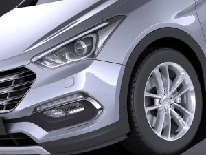 Hyundai Santa Fe 2017 vray 3D Model