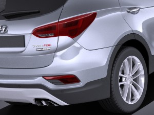 Hyundai Santa Fe 2017 vray Modello 3D