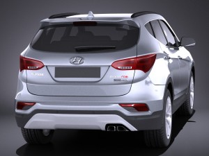 Hyundai Santa Fe 2017 vray Modello 3D