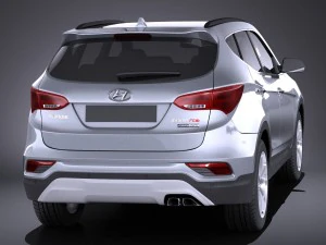 Hyundai Santa Fe 2017 vray 3D Model