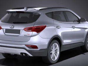 Hyundai Santa Fe 2017 vray 3D Model