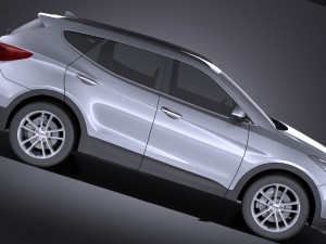 Hyundai Santa Fe 2017 vray Modello 3D