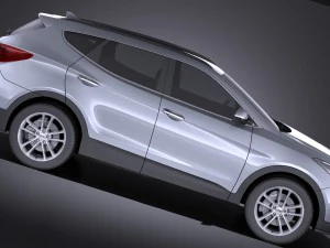 Hyundai Santa Fe 2017 vray 3D Model