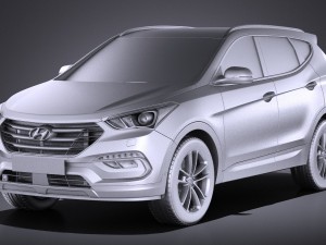 Hyundai Santa Fe 2017 vray Modello 3D