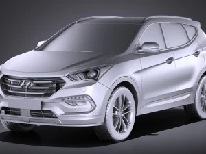 Hyundai Santa Fe 2017 vray 3D Model
