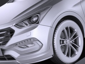 Hyundai Santa Fe 2017 vray Modello 3D