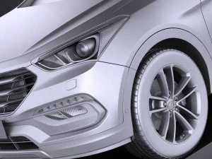 Hyundai Santa Fe 2017 vray 3D Model