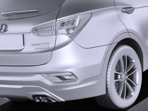 Hyundai Santa Fe 2017 vray Modello 3D