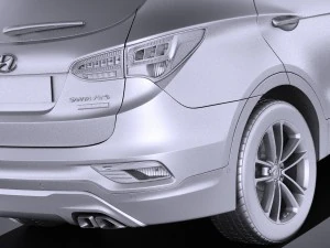 Hyundai Santa Fe 2017 vray 3D Model