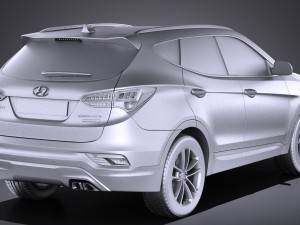 Hyundai Santa Fe 2017 vray Modello 3D