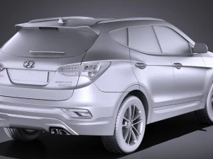 Hyundai Santa Fe 2017 vray 3D Model
