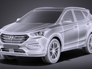 Hyundai Santa Fe 2017 vray Modello 3D