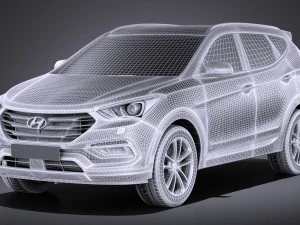 Hyundai Santa Fe 2017 vray 3D Model