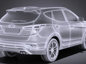 Hyundai Santa Fe 2017 vray 3D Model