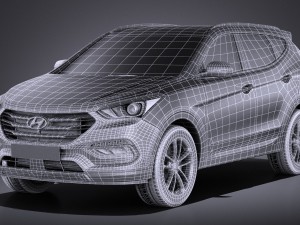 Hyundai Santa Fe 2017 vray Modello 3D