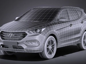 Hyundai Santa Fe 2017 vray 3D Model