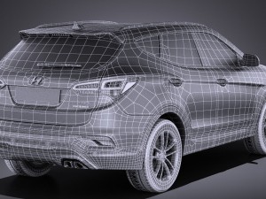 Hyundai Santa Fe 2017 vray Modello 3D