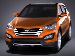 Hyundai Santa Fe Sport 2015 vray 3D Model