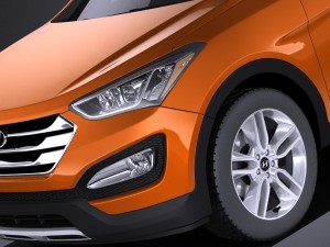 Hyundai Santa Fe Sport 2015 vray 3D Model