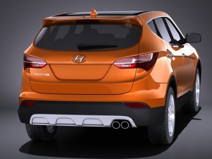 Hyundai Santa Fe Sport 2015 vray 3D Model