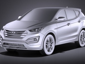 Hyundai Santa Fe Sport 2015 vray 3D Model
