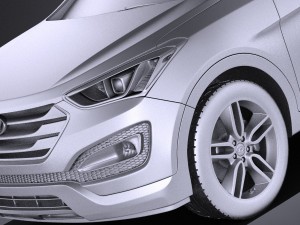 Hyundai Santa Fe Sport 2015 vray 3D Model