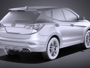 Hyundai Santa Fe Sport 2015 vray 3D Model
