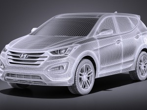 Hyundai Santa Fe Sport 2015 vray 3D Model