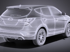 Hyundai Santa Fe Sport 2015 vray 3D Model