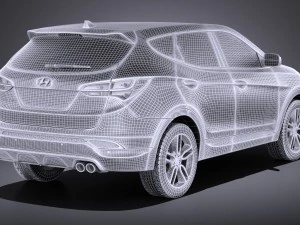 Hyundai Santa Fe Sport 2015 vray 3D Model