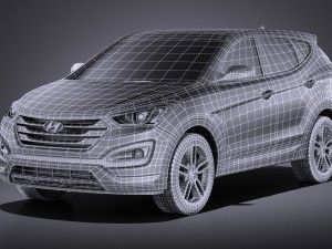 Hyundai Santa Fe Sport 2015 vray 3D Model