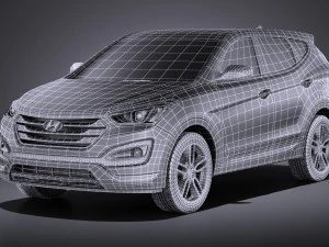 Hyundai Santa Fe Sport 2015 vray 3D Model