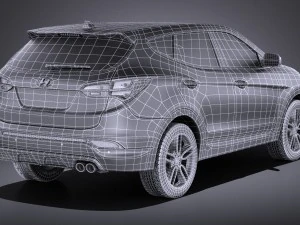Hyundai Santa Fe Sport 2015 vray 3D Model